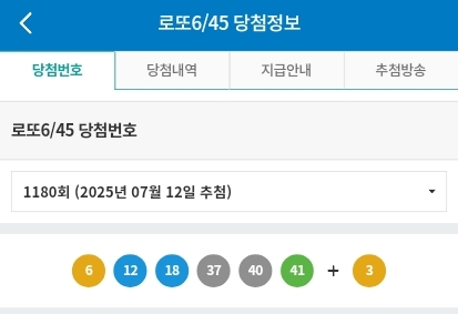 제 1180회차 로또 1등 당첨번호 | 인스티즈